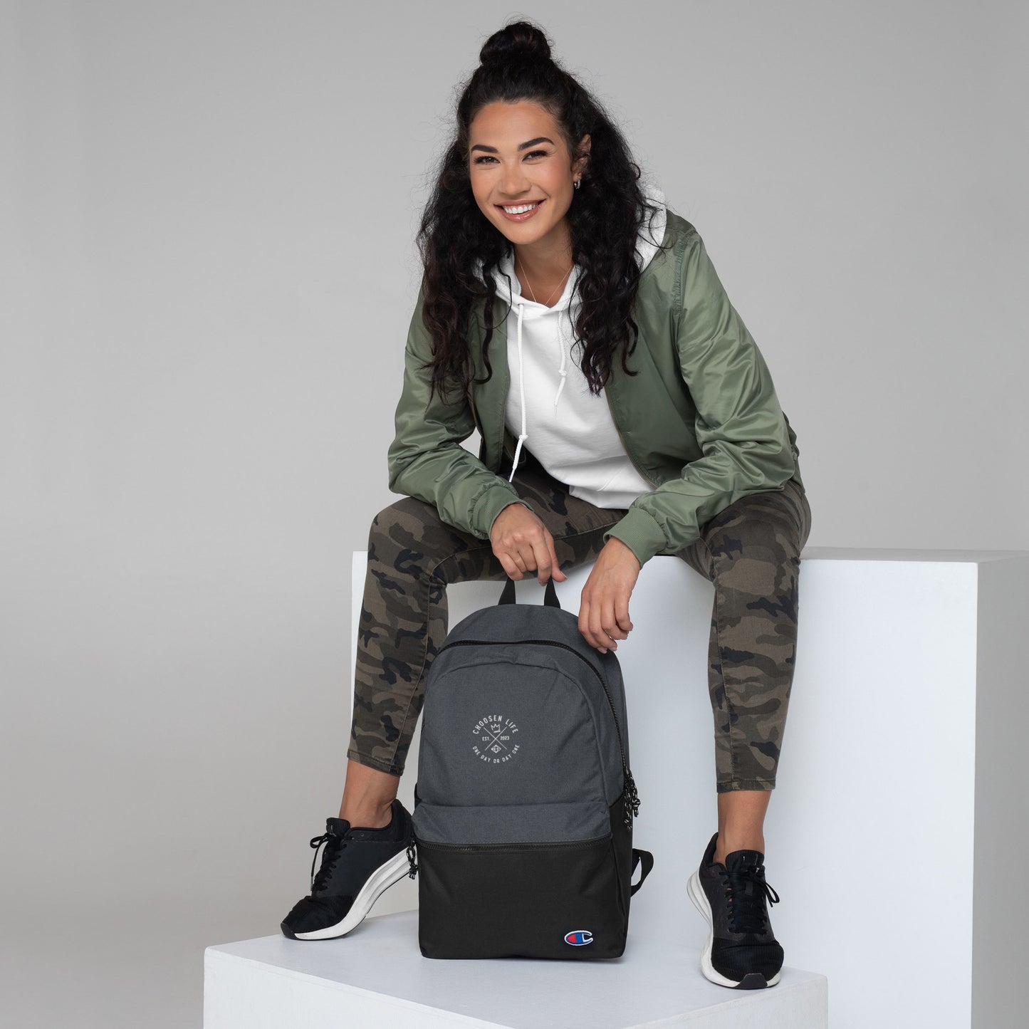 3. Choosen Life Embroidered Champion Backpack