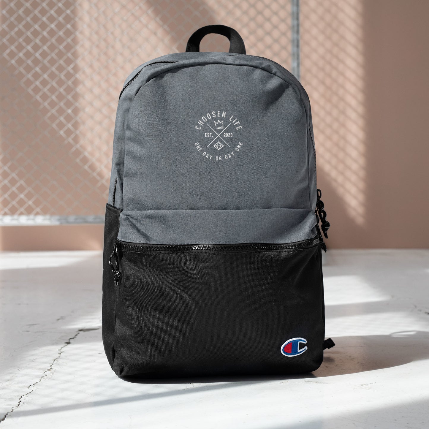 3. Choosen Life Embroidered Champion Backpack