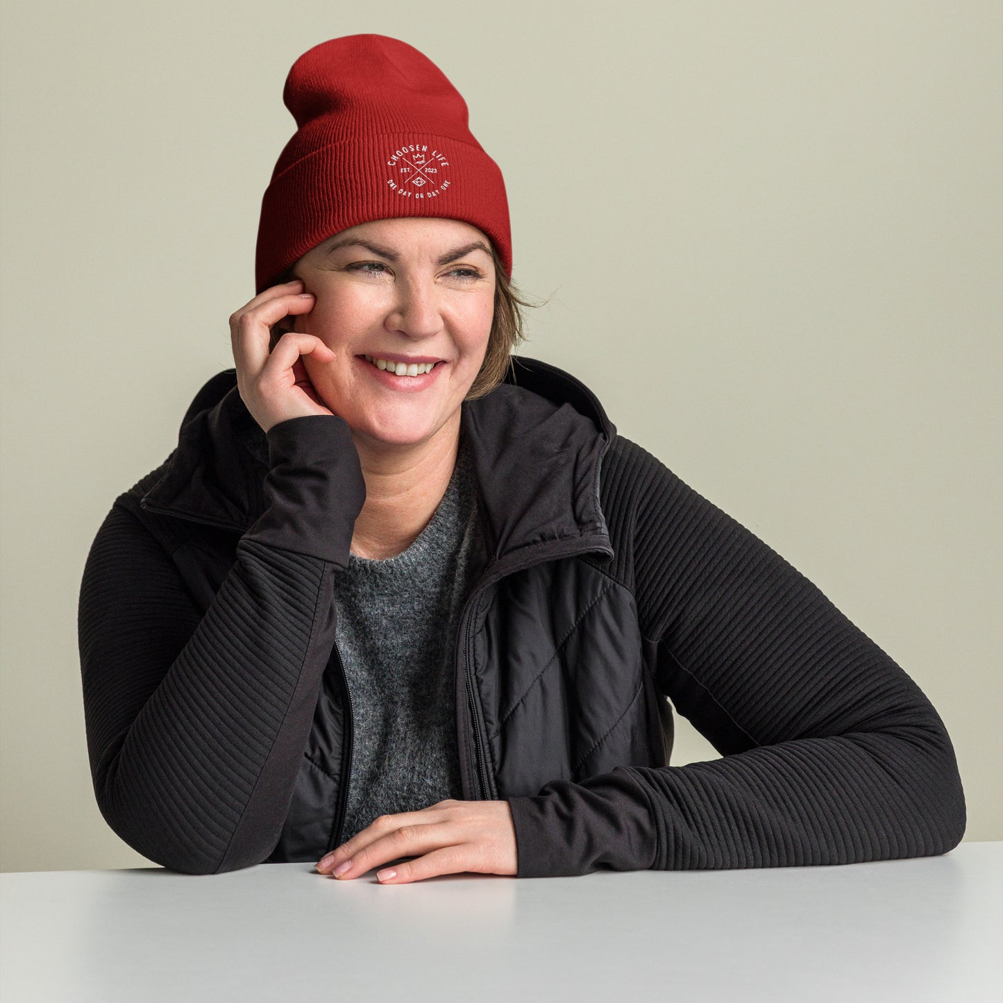 1. One Day or Day One Cuffed Beanie