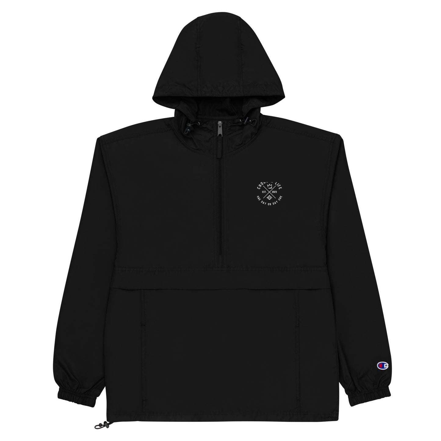 5. Choosen Life Embroidered Champion Packable Jacket