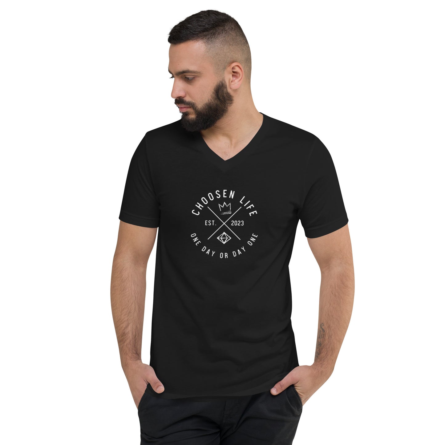 4. Choosen Life Short Sleeve V-Neck T-Shirt