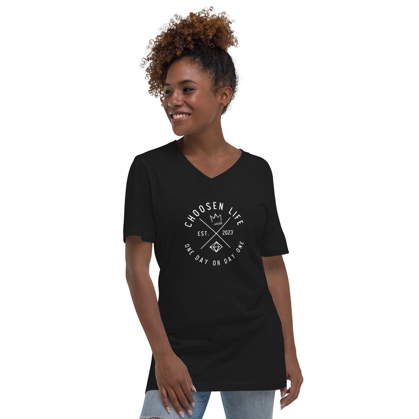 4. Choosen Life Short Sleeve V-Neck T-Shirt