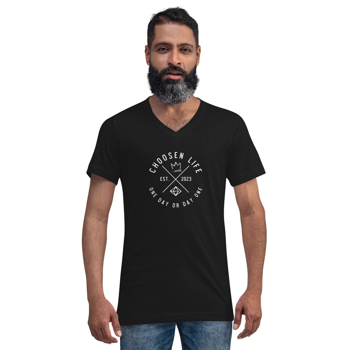 4. Choosen Life Short Sleeve V-Neck T-Shirt