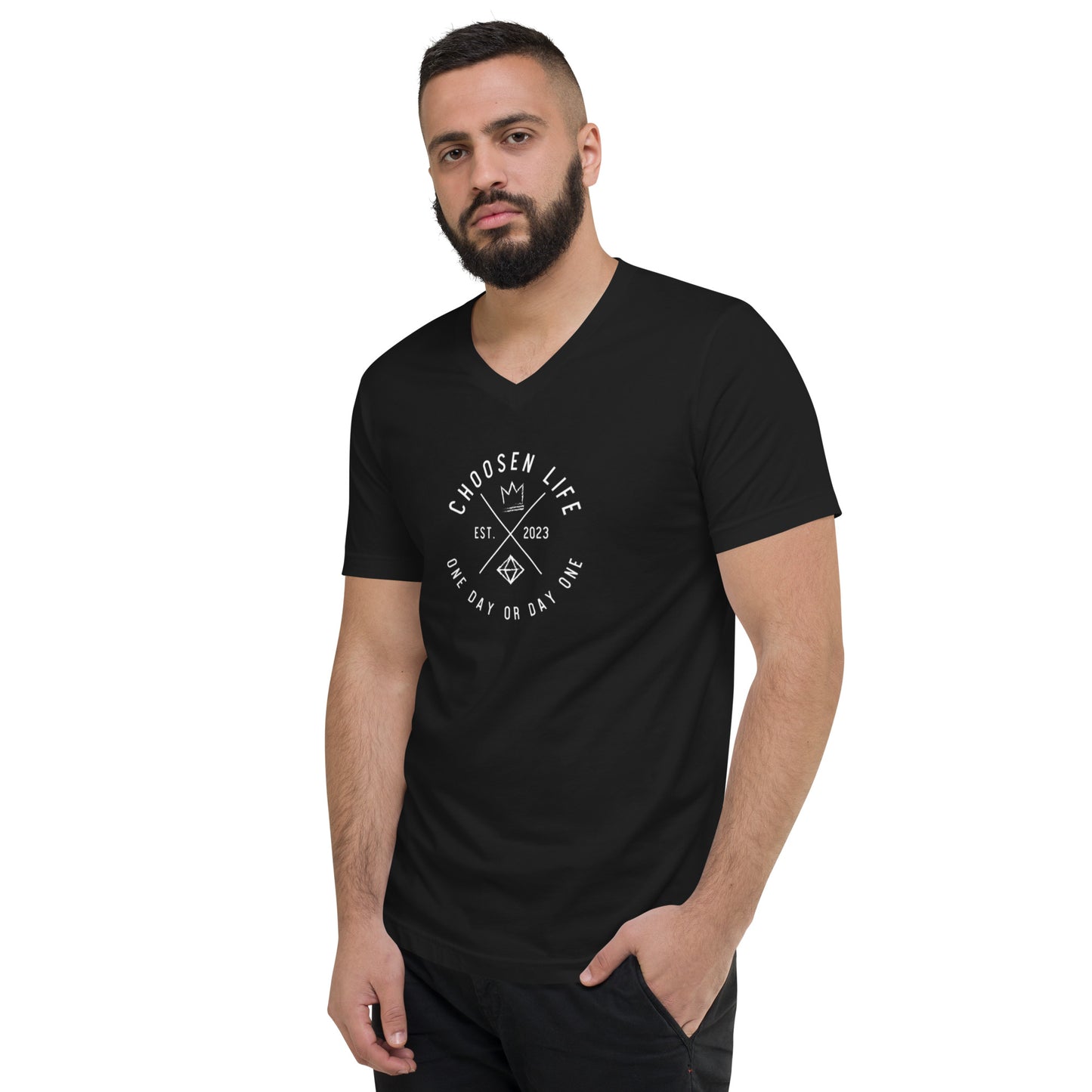4. Choosen Life Short Sleeve V-Neck T-Shirt