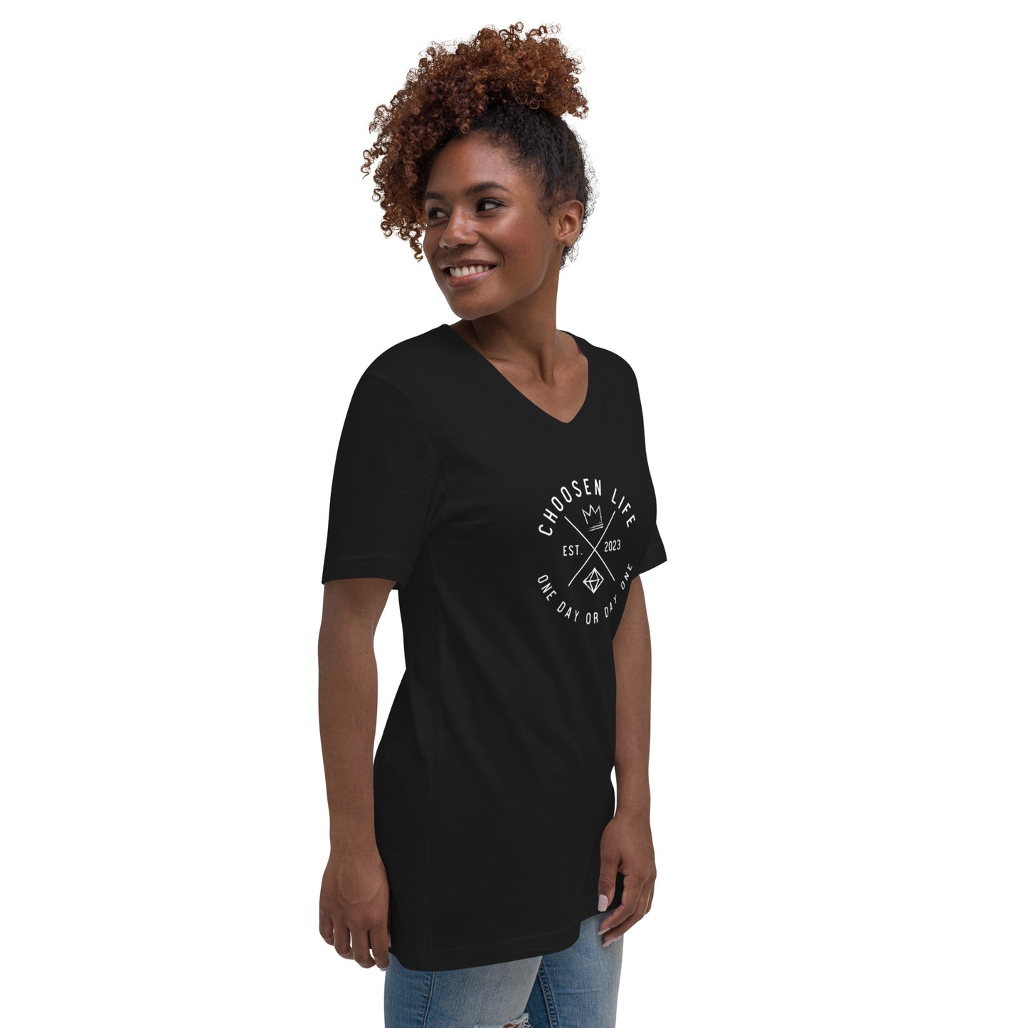 4. Choosen Life Short Sleeve V-Neck T-Shirt
