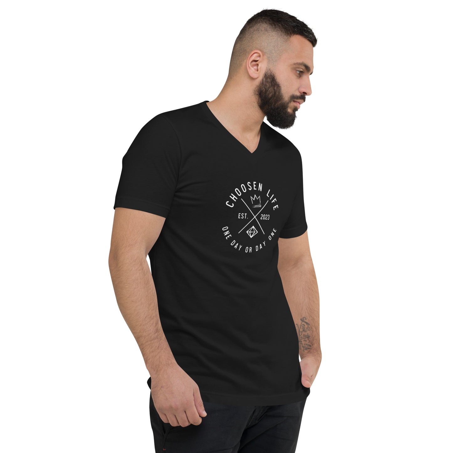 4. Choosen Life Short Sleeve V-Neck T-Shirt